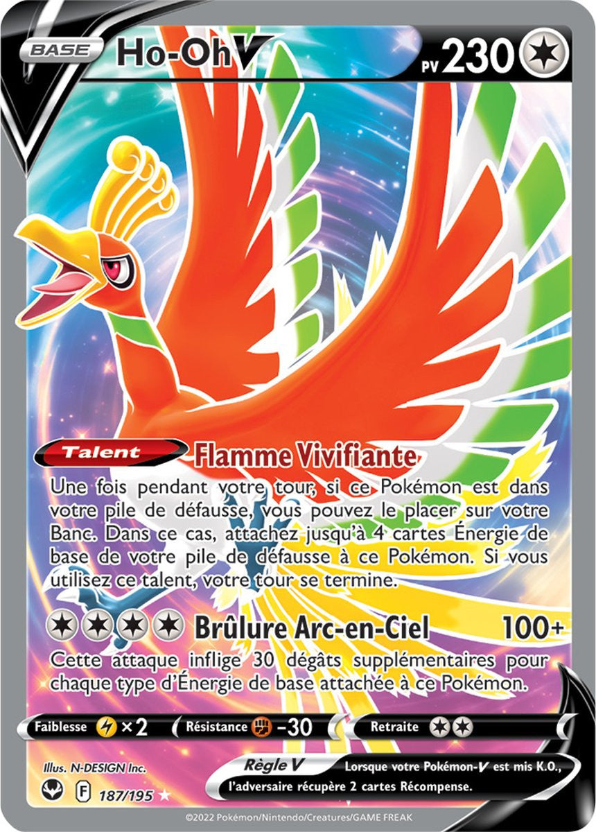 Ho-Oh V - 187/195 - Ultra Rare Full Art - Carte Pokémon Tempête Argentée EB12
