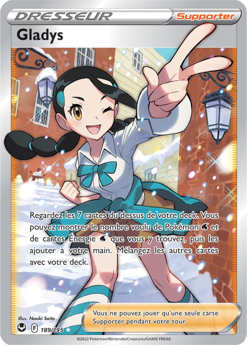 Gladys - 189/195 - Ultra Rare Full Art - Carte Pokémon Tempête Argentée EB12