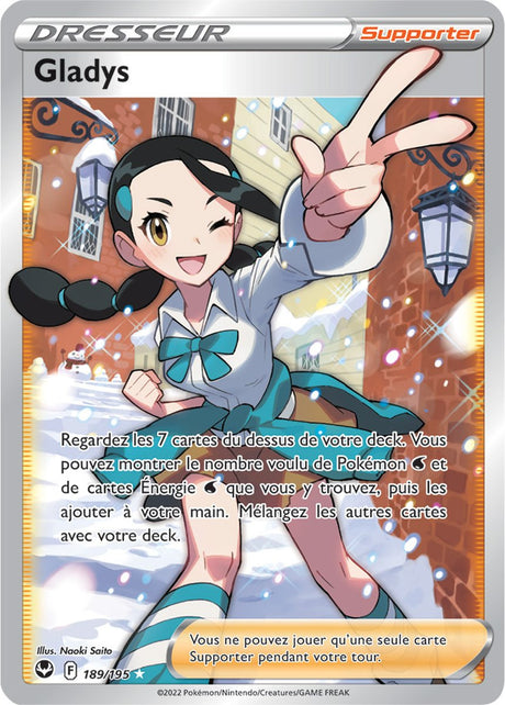 Gladys - 189/195 - Ultra Rare Full Art - Carte Pokémon Tempête Argentée EB12