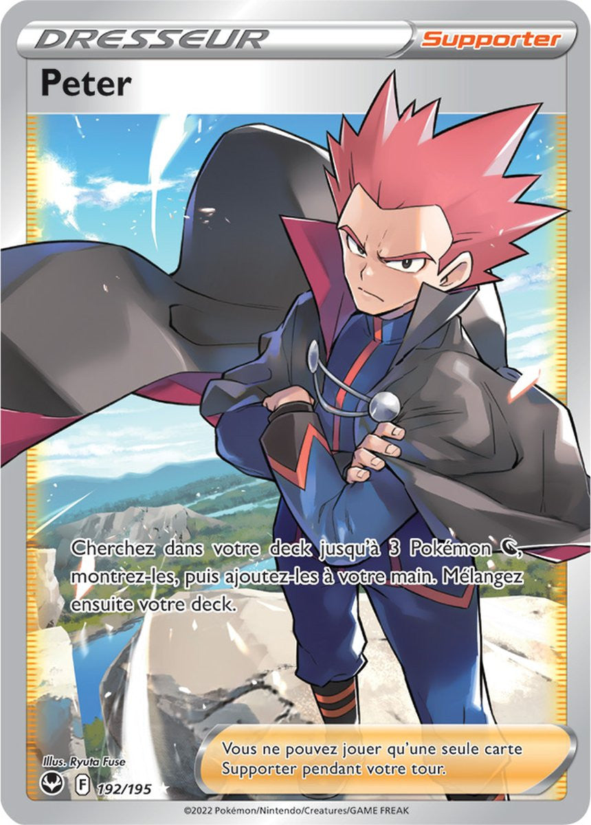 Peter - 192/195 - Dresseur Ultra Rare Full Art - Carte Pokémon Tempête Argentée EB12