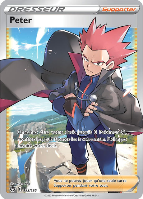 Peter - 192/195 - Dresseur Ultra Rare Full Art - Carte Pokémon Tempête Argentée EB12