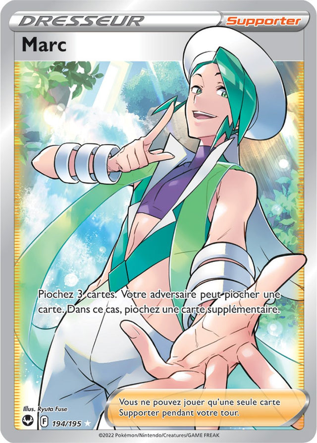 Marc - 194/195 - Dresseur Ultra Rare Full Art - Carte Pokémon Tempête Argentée EB12