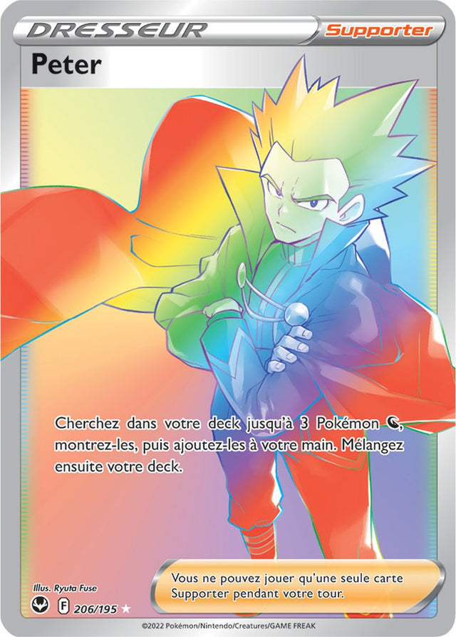 Peter - 206/195 - Dresseur Arc en Ciel Secrète Rare - Carte Pokémon Tempête Argentée EB12