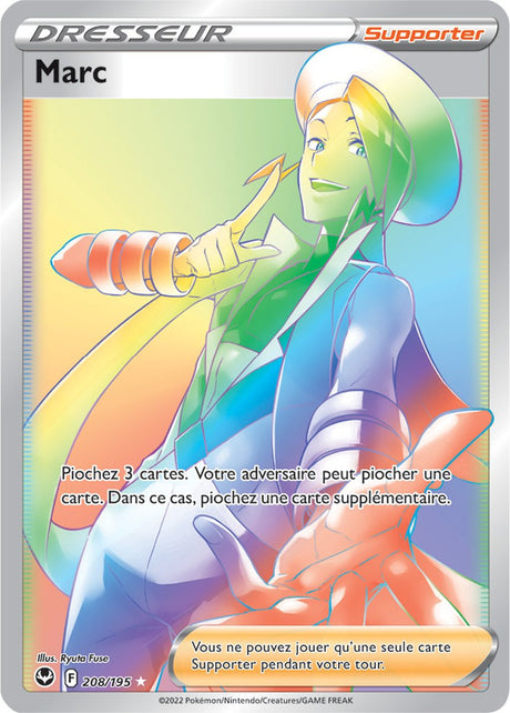 Marc - 208/195 - Dresseur Arc en Ciel Secrète Rare - Carte Pokémon Tempête Argentée EB12