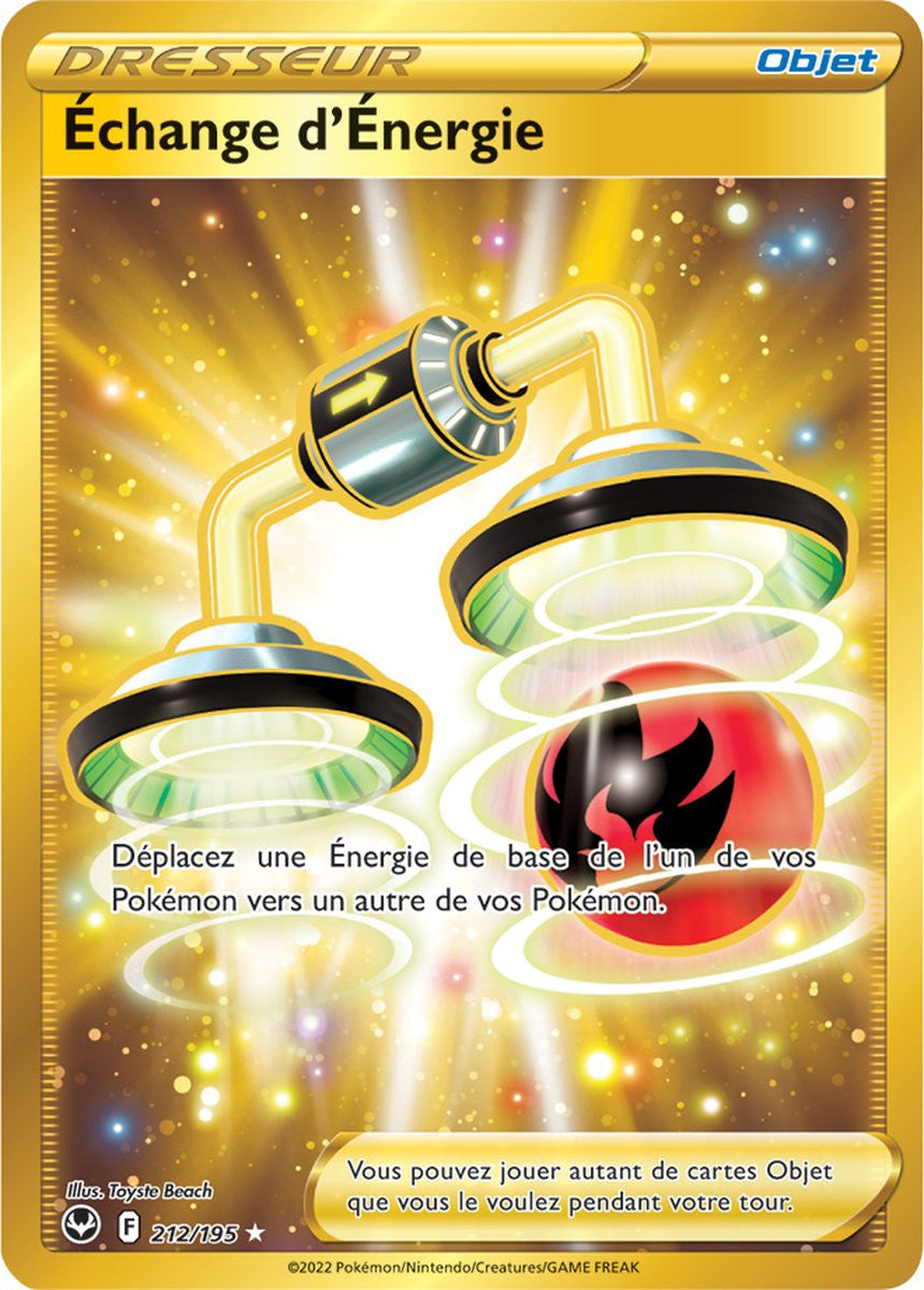Échange d'Énergie - 212/195 - Dresseur Secrète Gold - Carte Pokémon Tempête Argentée EB12