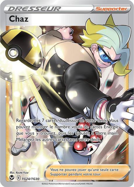 Chaz - TG24/TG30 - Dresseur Full Art Secrète - Carte Pokémon Tempête Argentée EB12