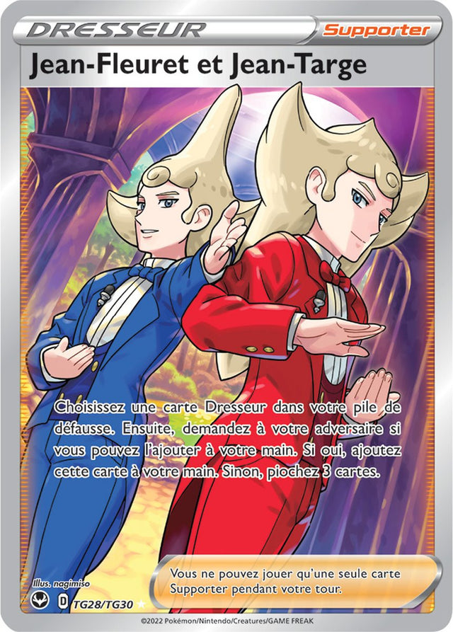 Jean-Fleuret et Jean-Targe - TG28/TG30 - Dresseur Full Art Secrète - Carte Pokémon Tempête Argentée EB12