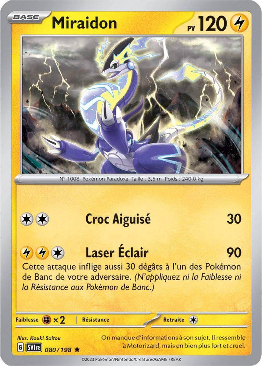 Miraidon - 080/198 - Carte Pokémon Écarlate et Violet EV01