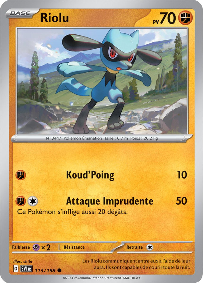 Riolu - 113/198 - Carte Pokémon Écarlate et Violet EV01