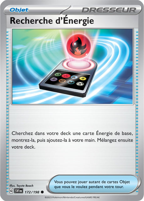 Recherche d'Énergie - 172/198 - Carte Pokémon Écarlate et Violet EV01