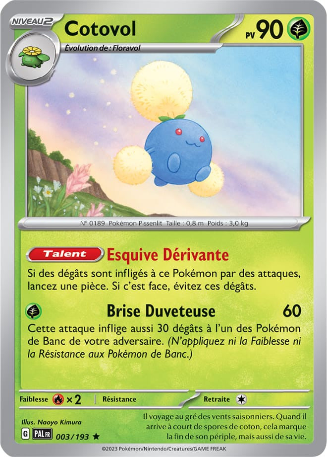 Cotovol - 003/193 - Carte Pokémon Évolutions à Paldea EV02