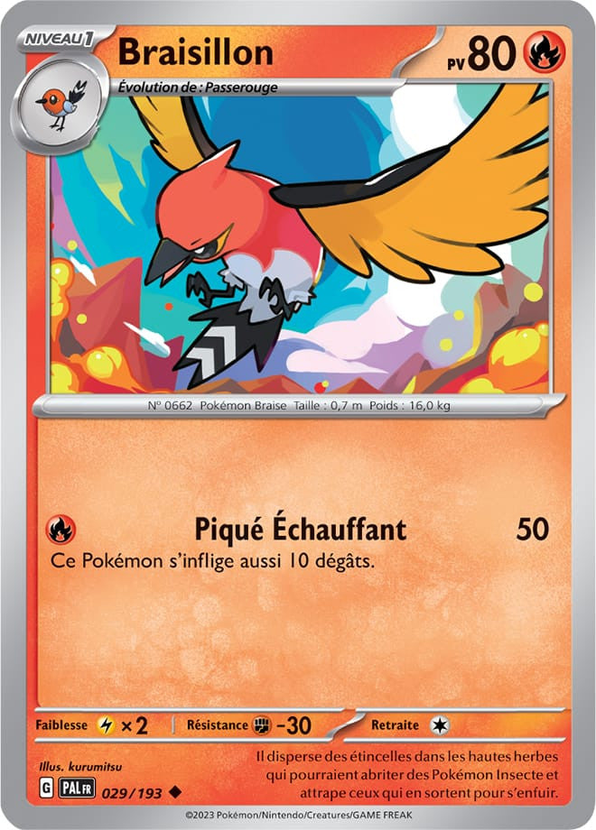 Braisillon - 029/193 - Carte Pokémon Évolutions à Paldea EV02