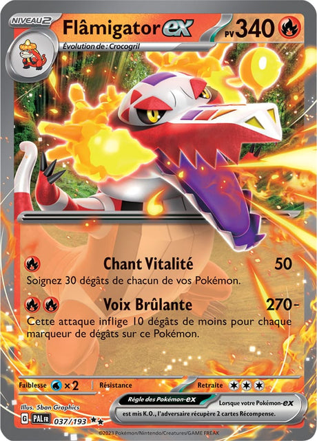 Flâmigator EX - 037/193 - Carte Pokémon Évolutions à Paldea EV02