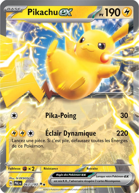 Pikachu EX - 063/193 - Carte Pokémon Évolutions à Paldea EV02