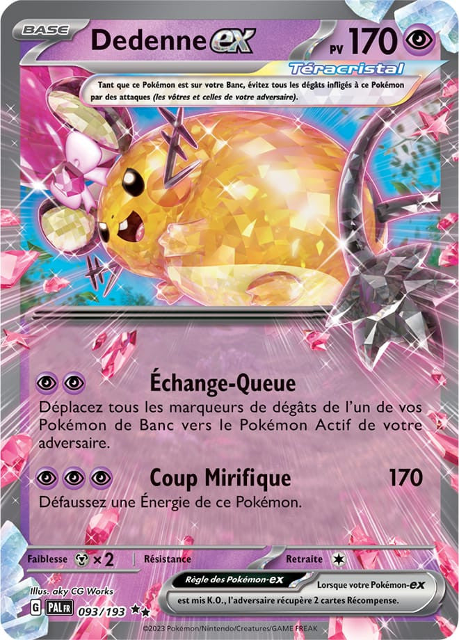 Dedenne EX - 093/193 - Carte Pokémon Évolutions à Paldea EV02