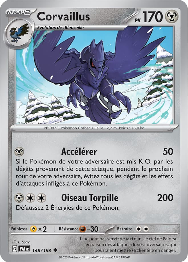 Corvaillus - 148/193 - Carte Pokémon Évolutions à Paldea EV02