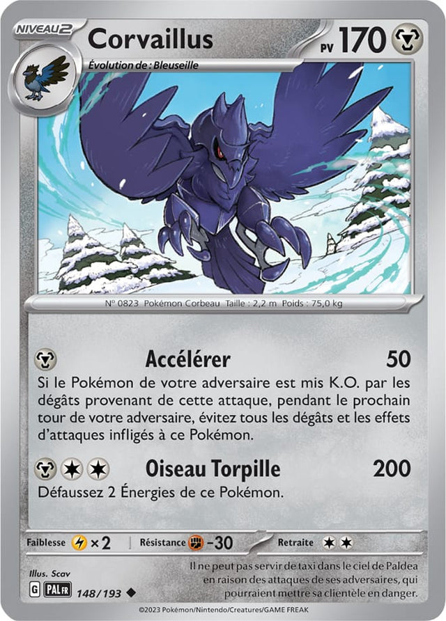 Corvaillus - 148/193 - Carte Pokémon Évolutions à Paldea EV02
