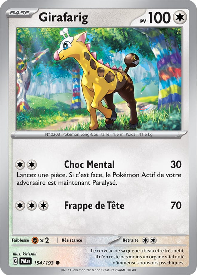 Girafarig - 154/193 - Carte Pokémon Évolutions à Paldea EV02