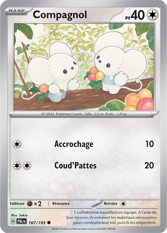 Compagnol - 167/193 - Carte Pokémon Évolutions à Paldea EV02
