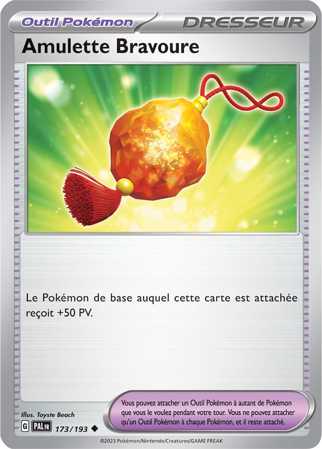 Amulette Bravoure - 173/193 - Carte Pokémon Évolutions à Paldea EV02