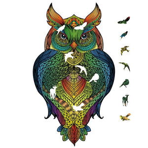 Rainbow Puzzle en bois - Hibou - 137 pièces