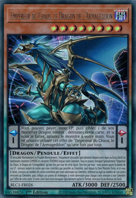 Empereur du Chaos, le Dragon de l'Armageddon - BLC1-FR026 (Argent)