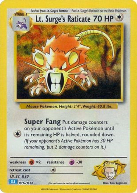 Lt. Surge's Raticate - 016/034