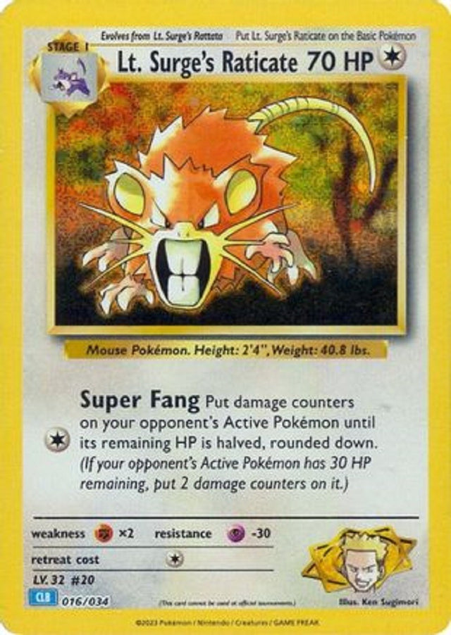 Lt. Surge's Raticate - 016/034