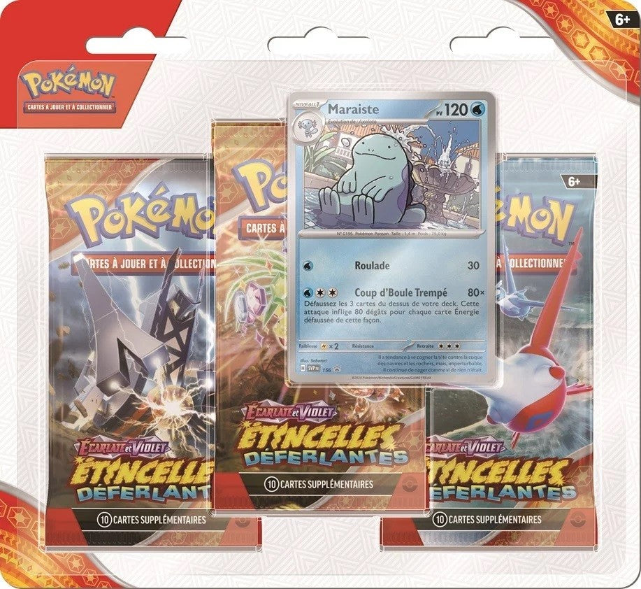 Tri Pack 3 Boosters EV08 Étincelles Déferlantes : Maraiste - Pokémon
