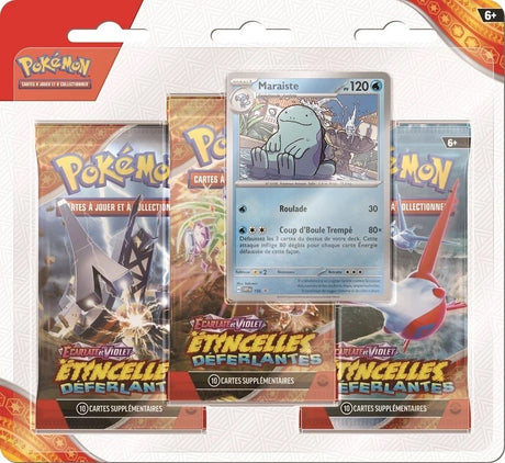 Tri Pack 3 Boosters EV08 Étincelles Déferlantes : Maraiste - Pokémon