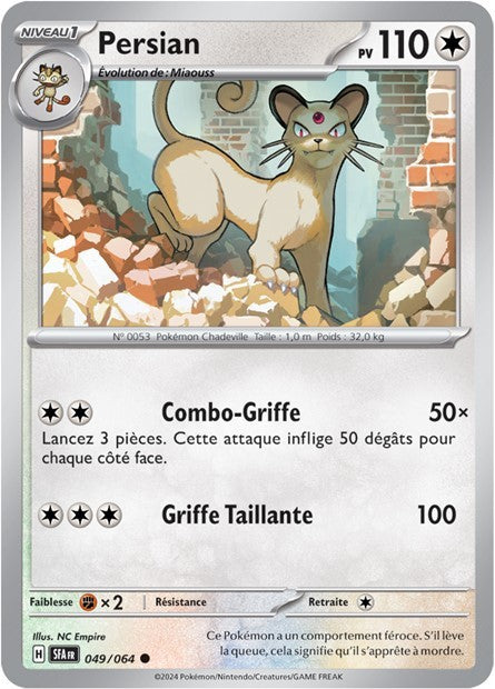 Persian - 049/064 - Pokémon - Fable Nébuleuse