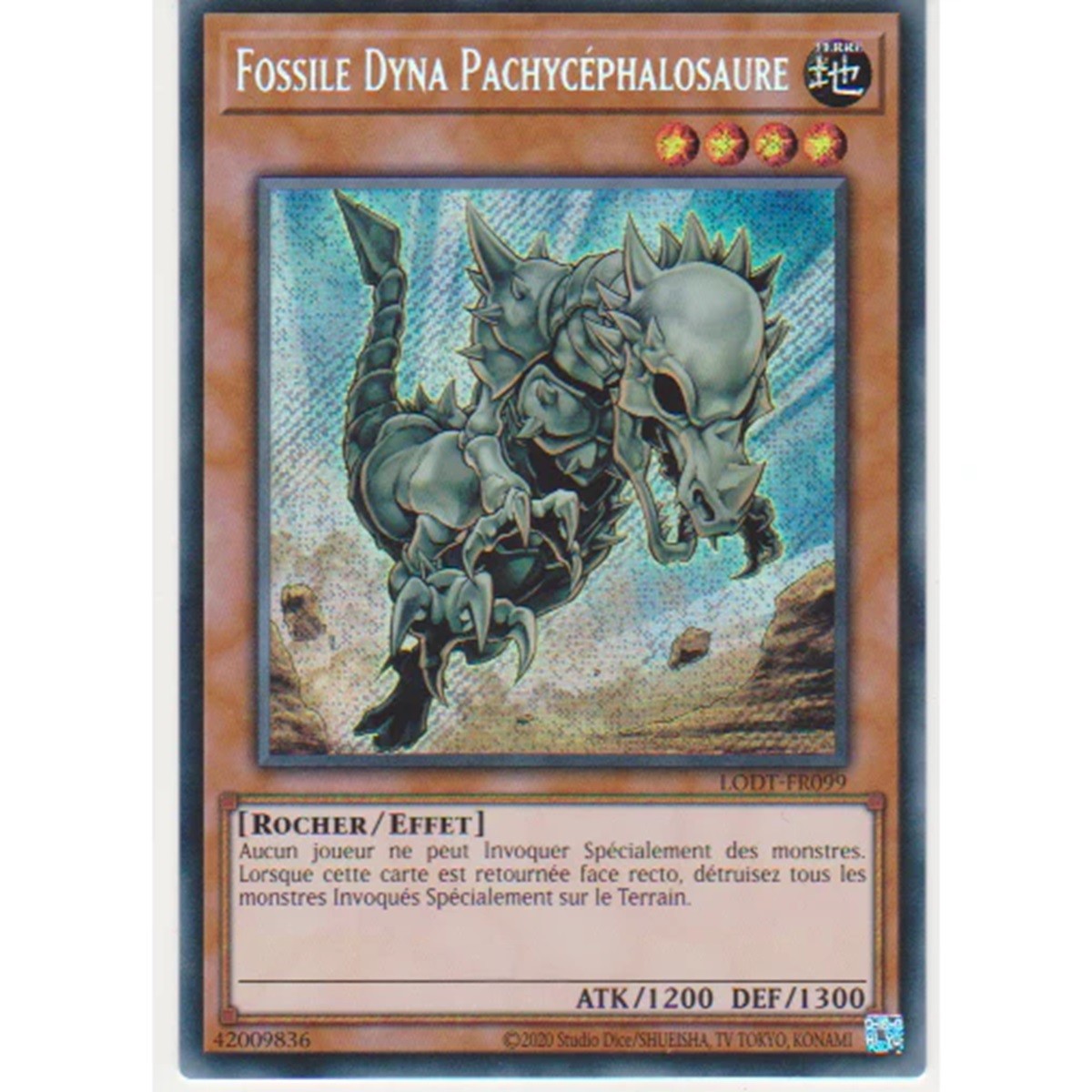 Fossile Dyna Pachycéphalosaure (V.2 - Secret Rare) - LODT-FR099