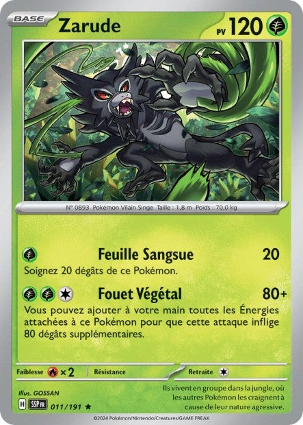 Zarude (SSP 011/191) - Carte Pokémon Étincelles Déferlantes EV08