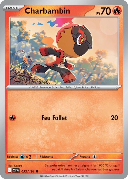Charbambin (SSP 032/191) - Carte Pokémon Étincelles Déferlantes EV08