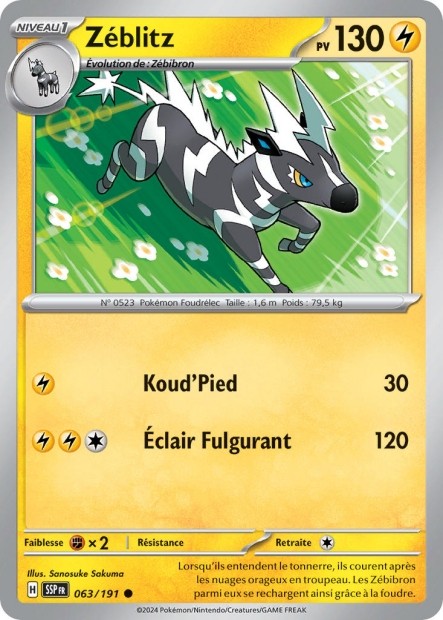 Zéblitz (SSP 063/191) - Carte Pokémon Étincelles Déferlantes EV08