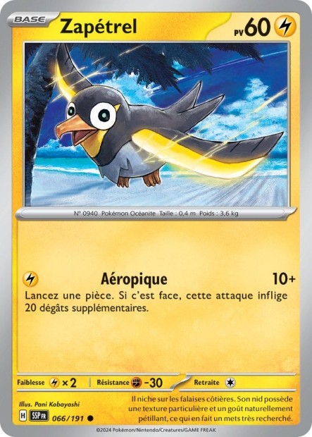 Zapétrel (SSP 066/191) - Carte Pokémon Étincelles Déferlantes EV08