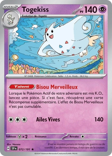 Togekiss (SSP 072/191) - Carte Pokémon Étincelles Déferlantes EV08