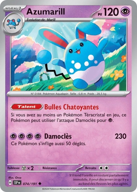 Azumarill (SSP 074/191) - Carte Pokémon Étincelles Déferlantes EV08