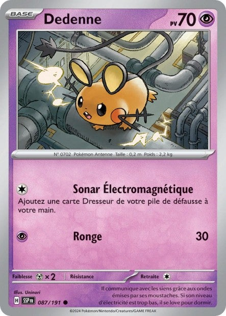 Dedenne (SSP 087/191) - Carte Pokémon Étincelles Déferlantes EV08