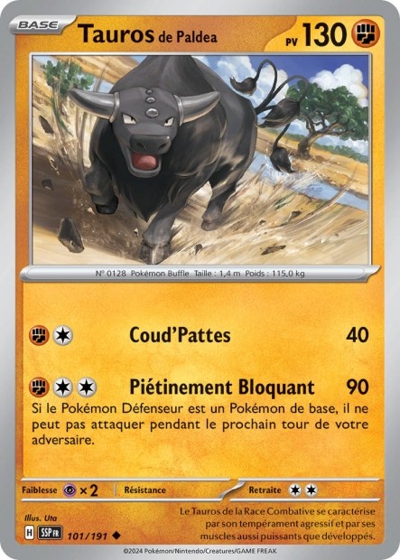 Tauros de Paldea (SSP 101/191) - Carte Pokémon Étincelles Déferlantes EV08