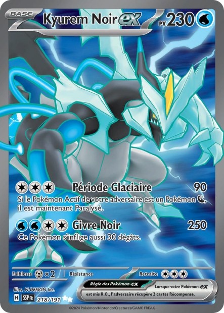 Kyurem Noir ex (SSP 218/191) - Carte Pokémon Étincelles Déferlantes EV08