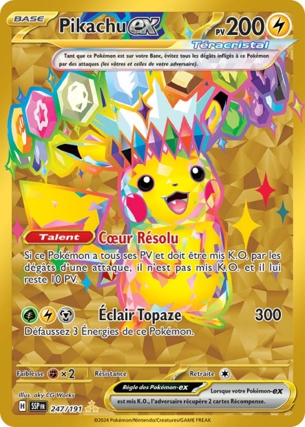 Pikachu ex (SSP 247/191) - Carte Pokémon Étincelles Déferlantes EV08