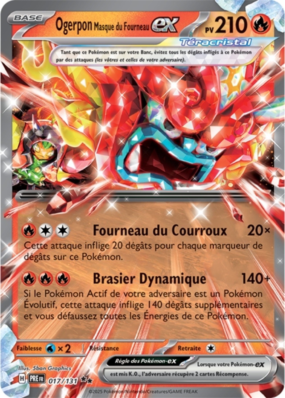 Pokémon - Ogerpon Masque du Fourneau ex (PRE 017/131) - Évolutions Prismatiques