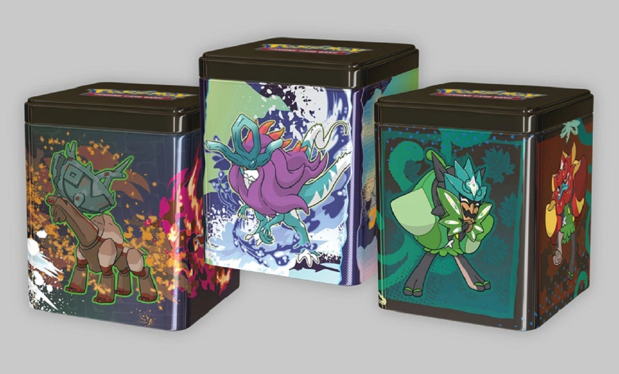 Pokémon - Lot de 3 Tin Cube Pokébox Mars 2025 : Trésors du Fléau / Paradoxe / Ogerpon