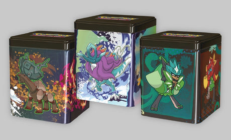 Pokémon - Lot de 3 Tin Cube Pokébox Mars 2025 : Trésors du Fléau / Paradoxe / Ogerpon
