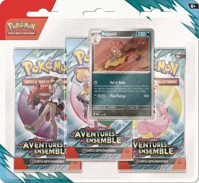 Pokémon - Tri Pack de 3 Boosters EV09 : Aventures Ensemble - Baggaïd
