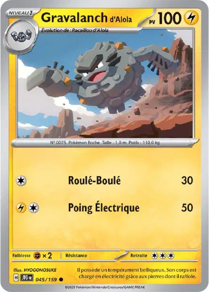 Pokémon - Gravalanch d'Alola (JTG 045/159) - Aventures Ensemble