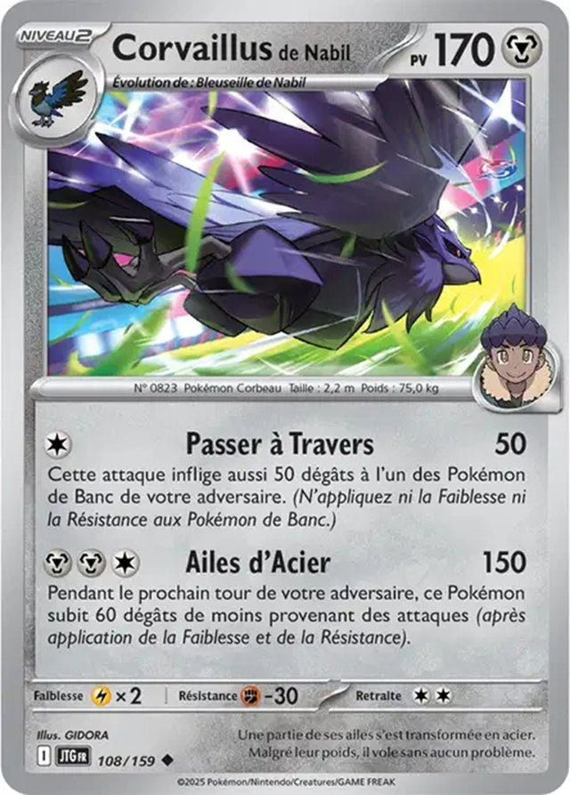 Pokémon - Corvaillus de Nabil (JTG 108/159) - Aventures Ensemble