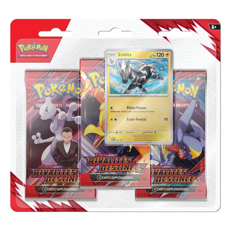 Tri Pack de 3 Boosters EV10 Rivalités Destinées : Zéblitz - Pokémon