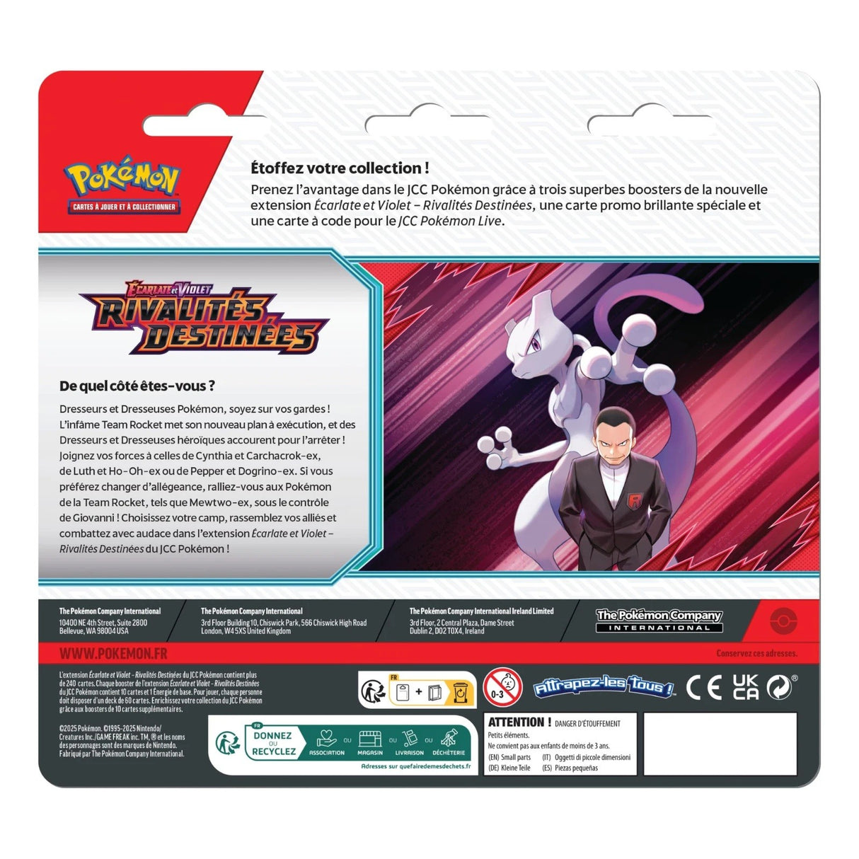 Tri Pack de 3 Boosters EV10 Rivalités Destinées : Kangourex - Pokémon